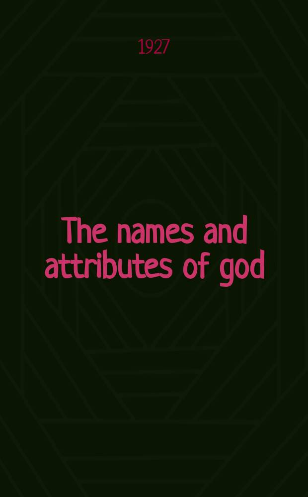 1 : The names and attributes of god