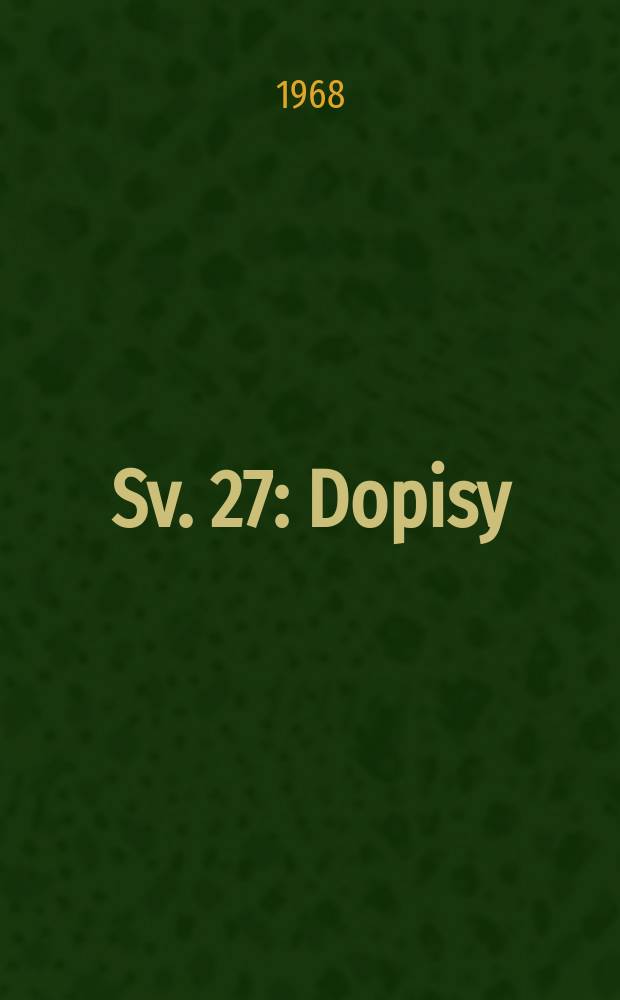 Sv. 27 : Dopisy
