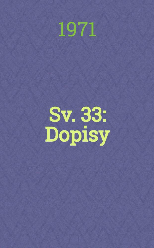 Sv. 33 : Dopisy