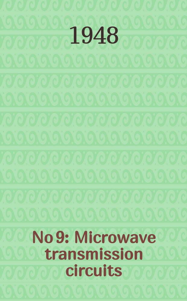[No 9] : Microwave transmission circuits