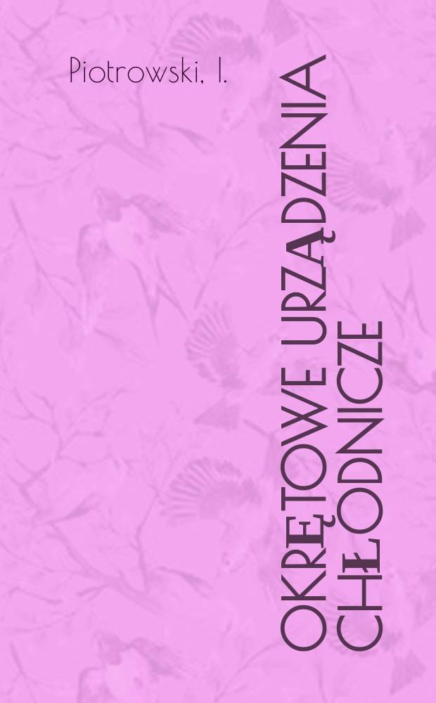 1 : Okrętowe urządzenia chłodnicze