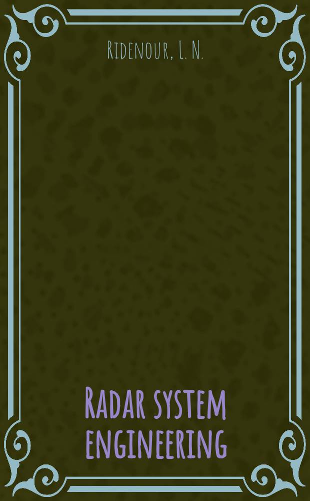 1 : Radar system engineering