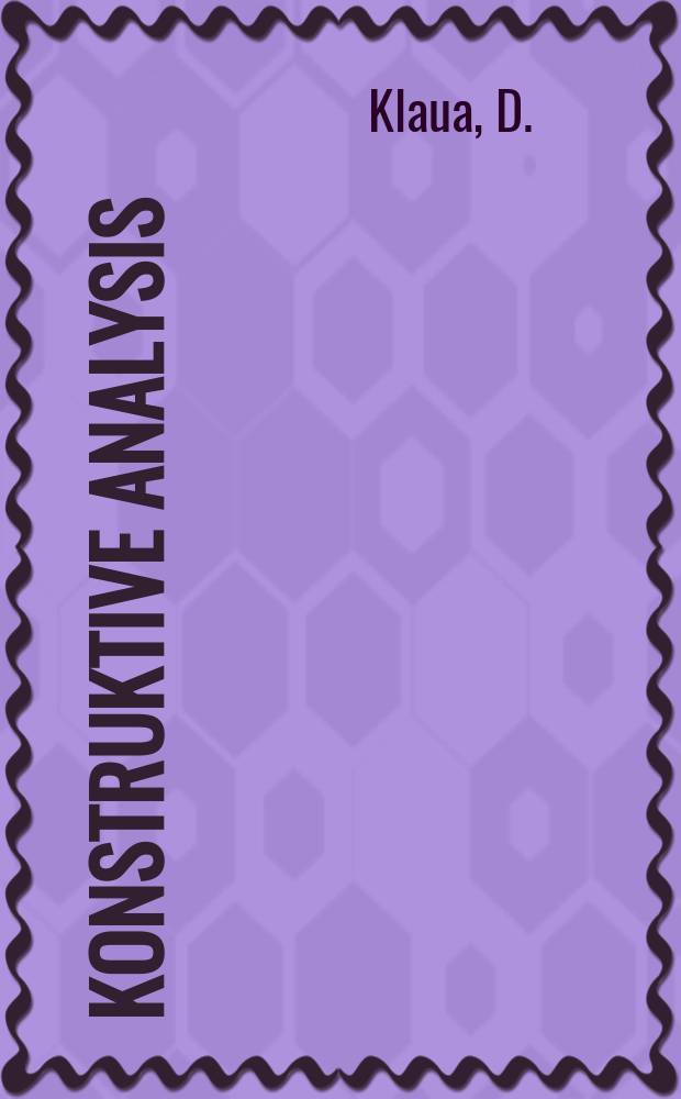 11 : Konstruktive Analysis