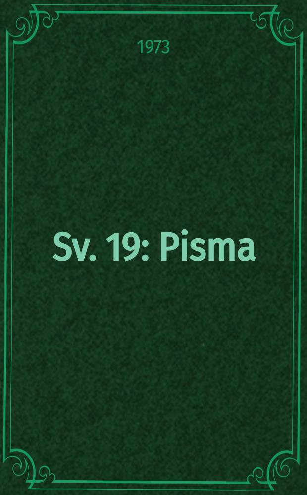 Sv. 19 : Pisma