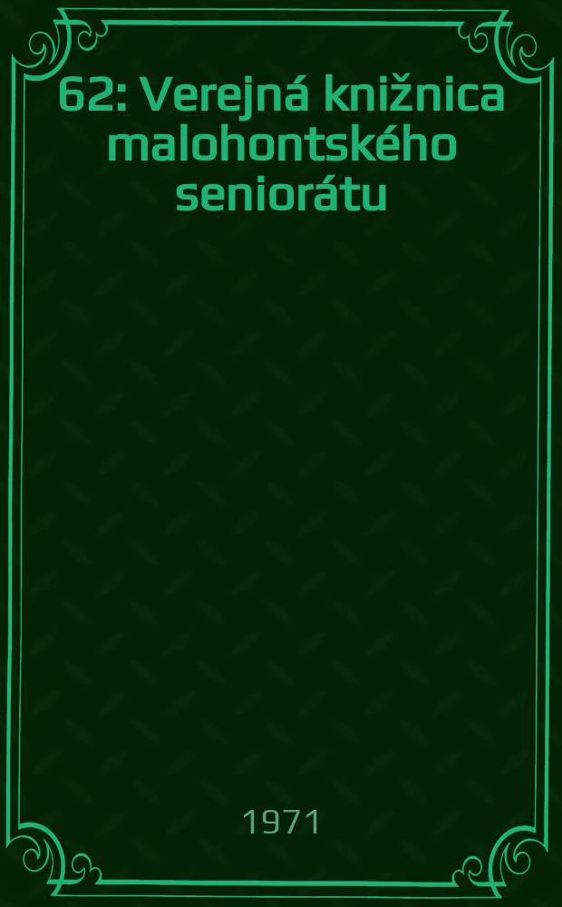 [62] : Verejná knižnica malohontského seniorátu