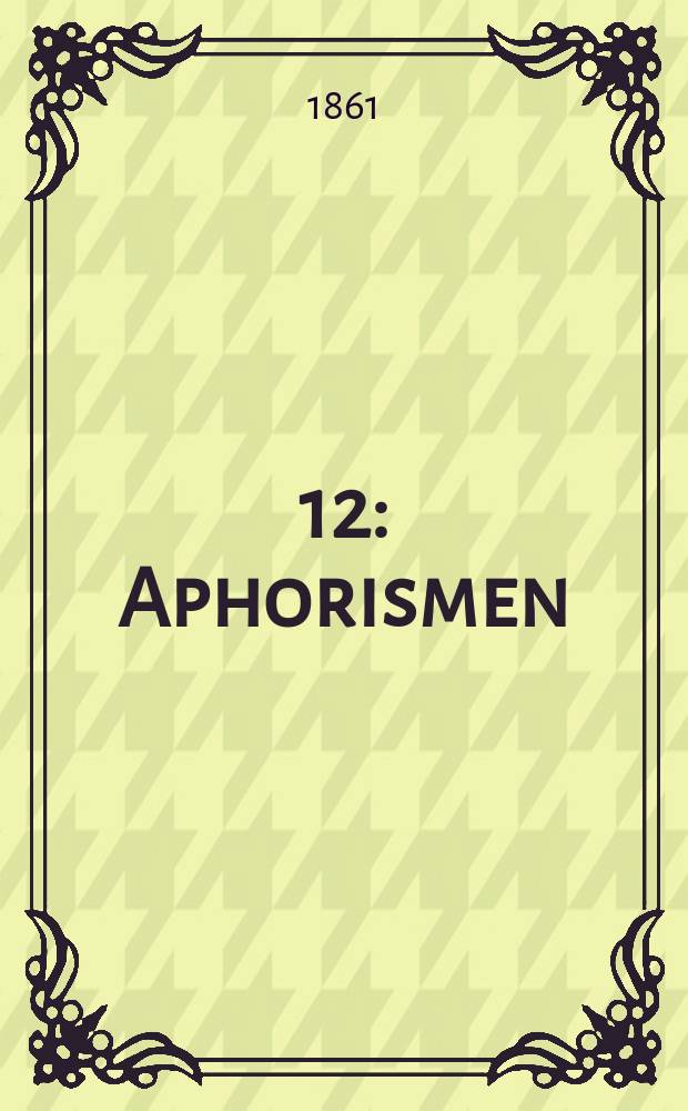 [12] : Aphorismen