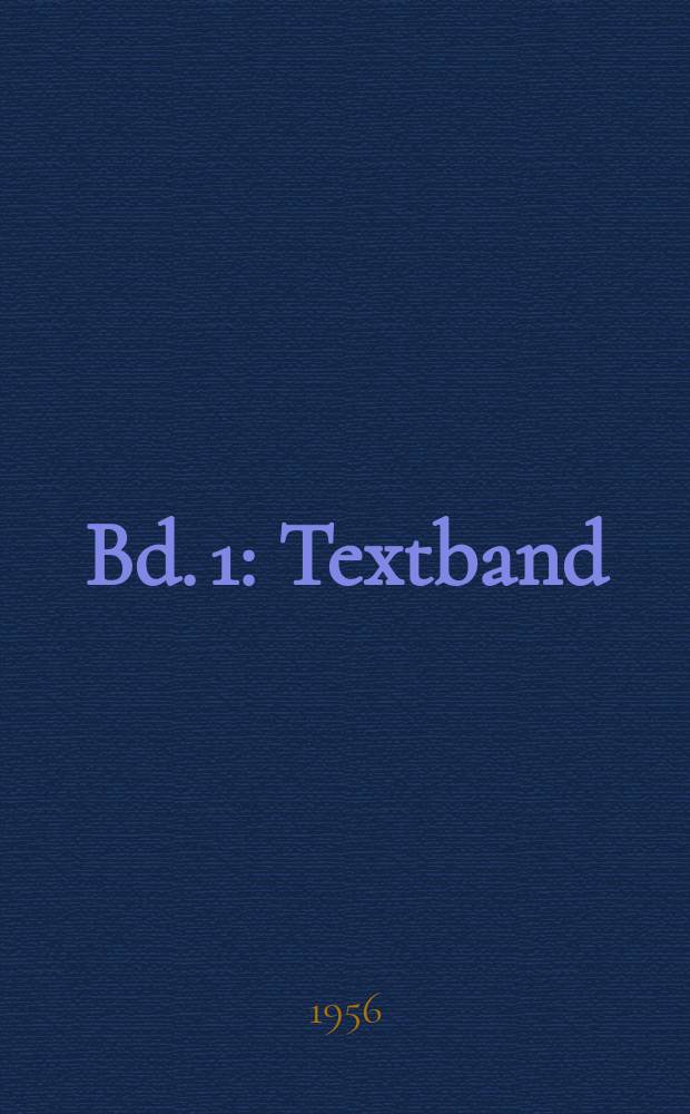 Bd. 1 : Textband