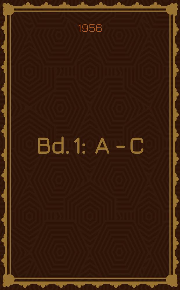 Bd. 1 : A - C