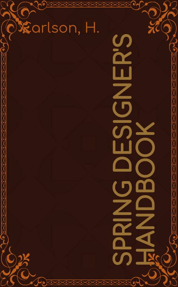 1 : Spring designer's handbook