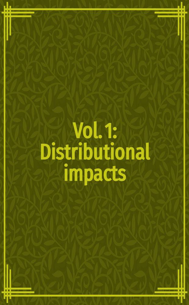 Vol. 1 : Distributional impacts