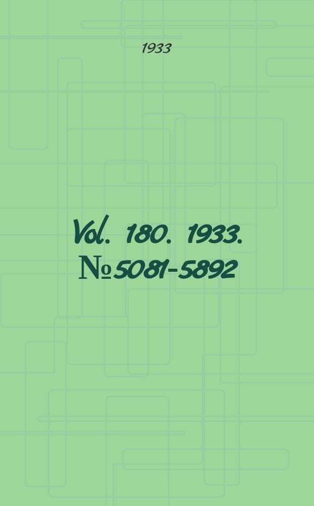 Vol. 180. 1933. № 5081-5892