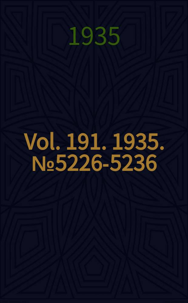Vol. 191. 1935. № 5226-5236