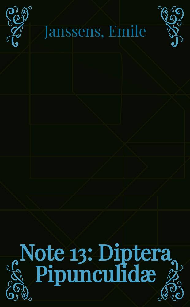 Note 13 : Diptera Pipunculidæ