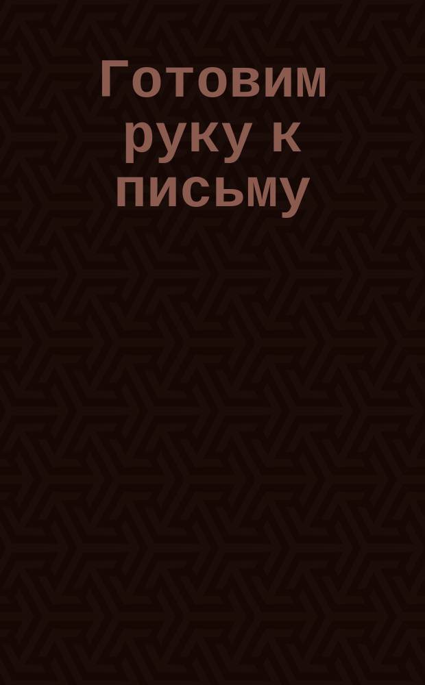 Готовим руку к письму : пиши, рисуй, играй! : для дошкольного возраста : 0+