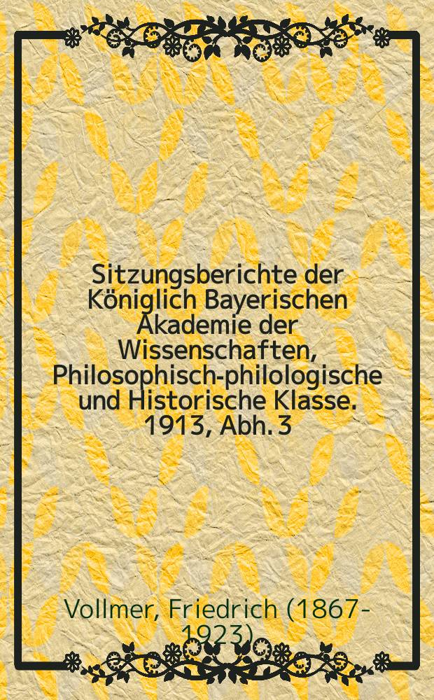 Sitzungsberichte der Königlich Bayerischen Akademie der Wissenschaften, Philosophisch-philologische und Historische Klasse. 1913, Abh. 3 : Zum Homerus latinus = О Гомере на латыни