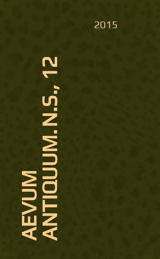 Aevum antiquum. N.S., 12/13 : Forum Prometeo. Percorsi di un mito tra antichi e moderni = Прометей. Дороги мифа в древности и современности.