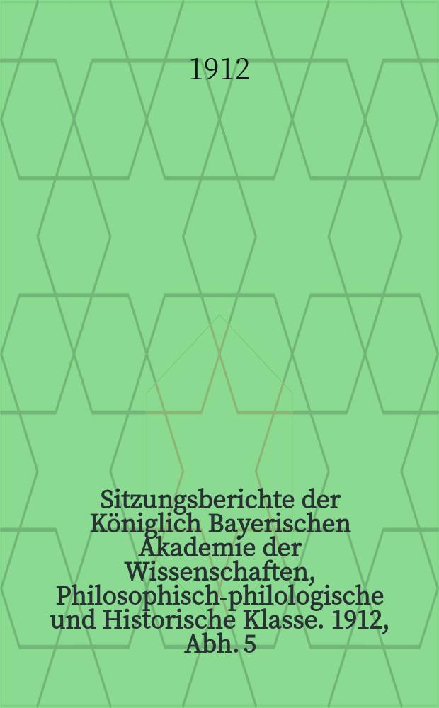 Sitzungsberichte der Königlich Bayerischen Akademie der Wissenschaften, Philosophisch-philologische und Historische Klasse. 1912, Abh. 5 : Äginetische Beiträge = Эгинские статьи