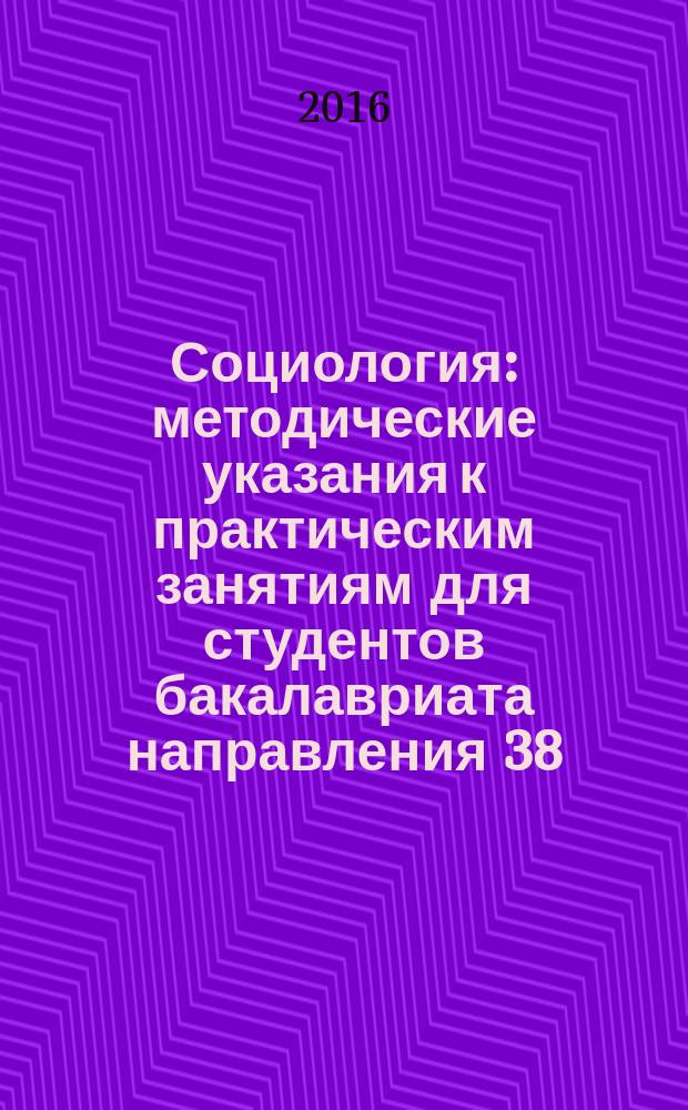 Социология : методические указания к практическим занятиям для студентов бакалавриата направления 38.03.02