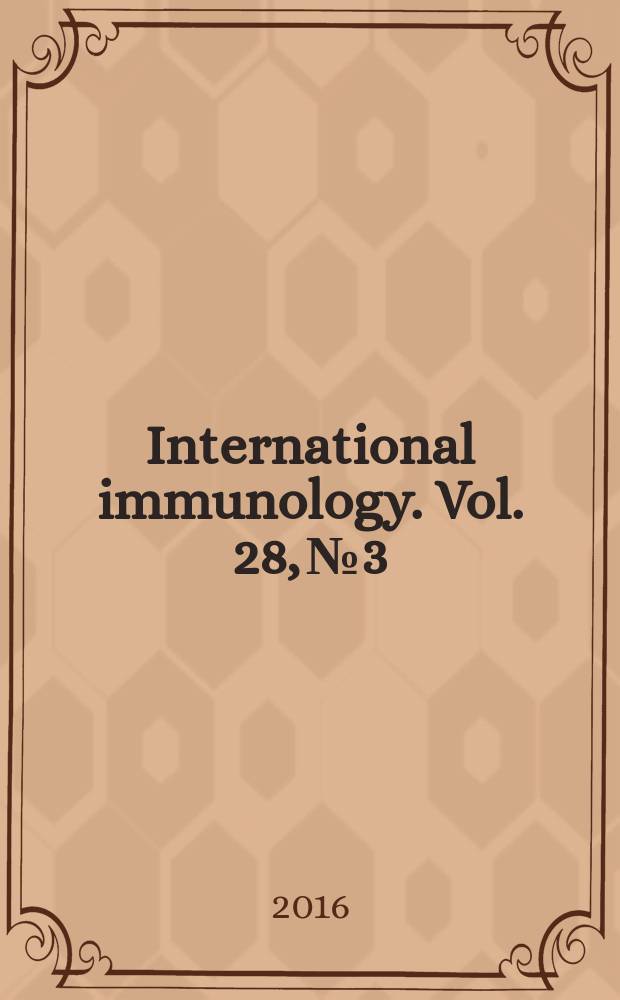International immunology. Vol. 28, № 3