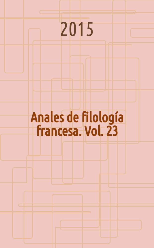 Anales de filología francesa. Vol. 23