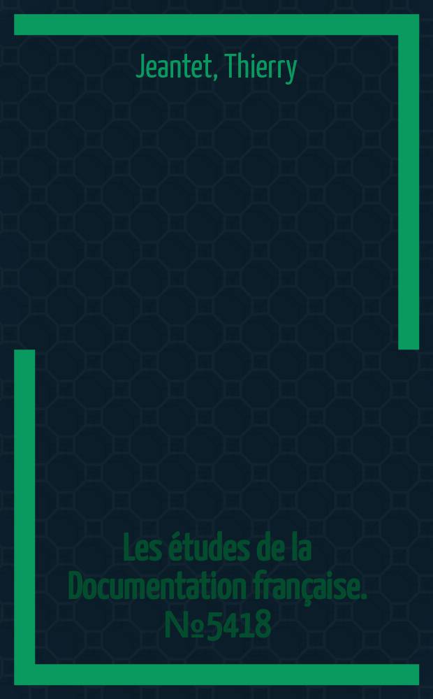 Les études de la Documentation française. № 5418/19 : Économie sociale = Социальная экономика