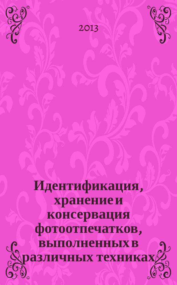 Идентификация, хранение и консервация фотоотпечатков, выполненных в различных техниках