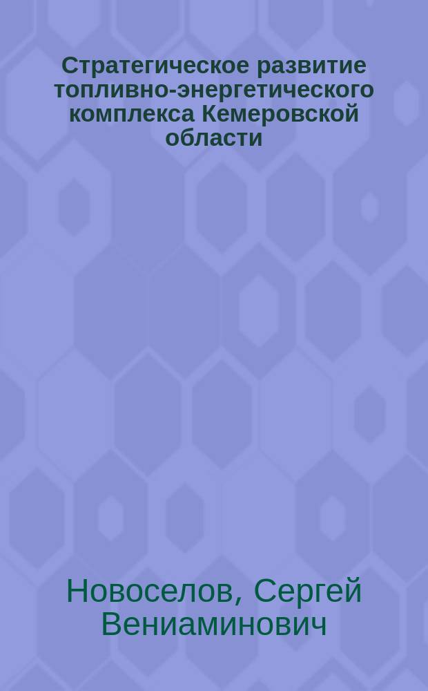 Стратегическое развитие топливно-энергетического комплекса Кемеровской области : (региональный аспект энергетических стратегий ЭС-2020, ЭС-2030, ЭС-2035)