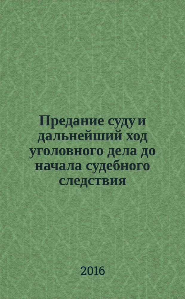Предание суду и дальнейший ход уголовного дела до начала судебного следствия : сборник практических заметок