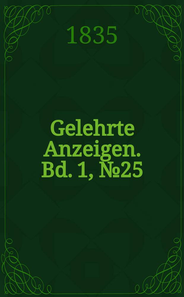 Gelehrte Anzeigen. Bd. 1, № 25