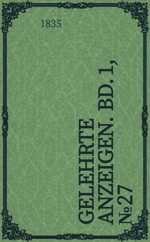 Gelehrte Anzeigen. Bd. 1, № 27