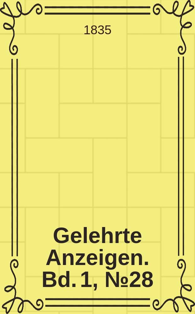 Gelehrte Anzeigen. Bd. 1, № 28