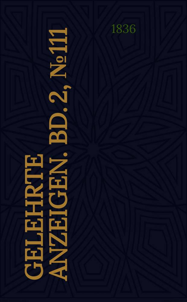 Gelehrte Anzeigen. Bd. 2, № 111