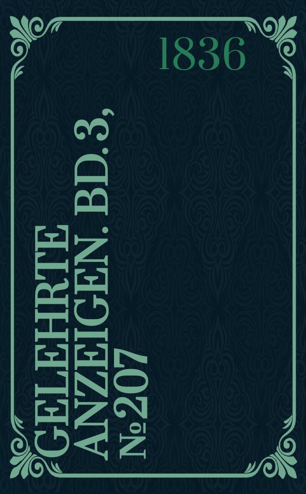Gelehrte Anzeigen. Bd. 3, № 207