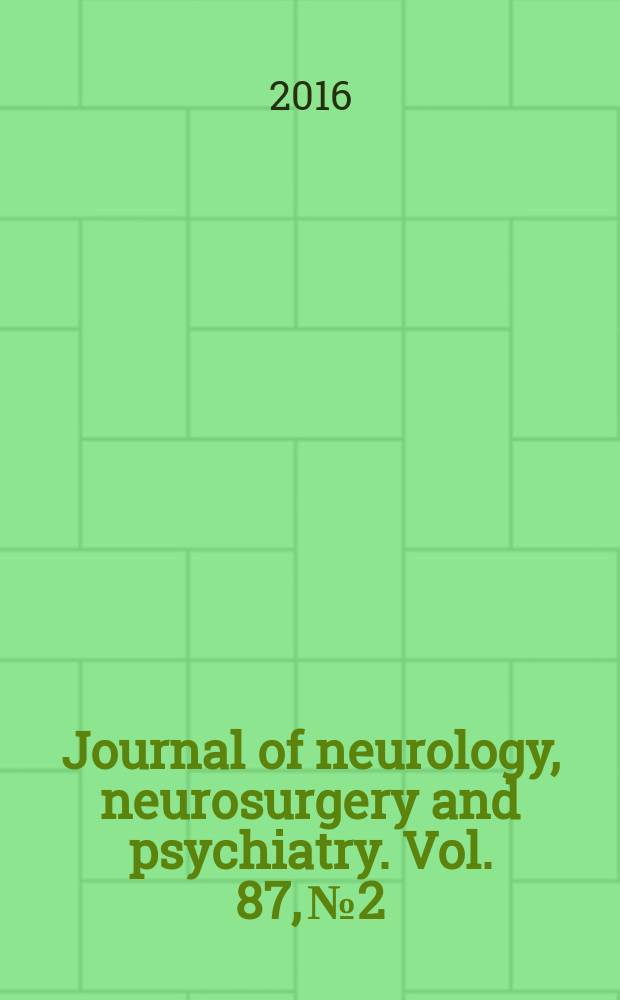 Journal of neurology, neurosurgery and psychiatry. Vol. 87, № 2
