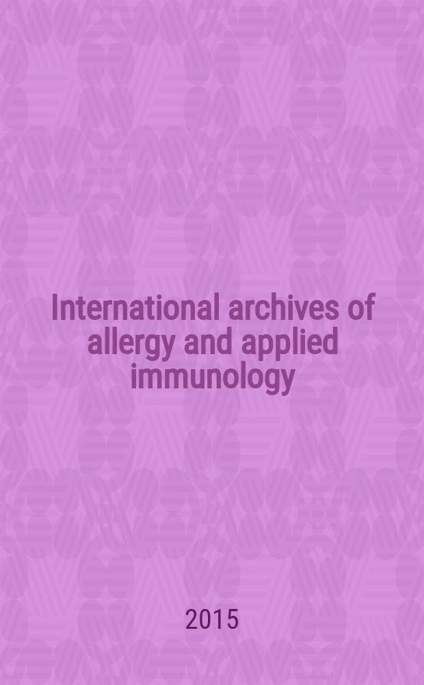 International archives of allergy and applied immunology : Official organ of the international assoc. of allergists. Vol. 168, № 4