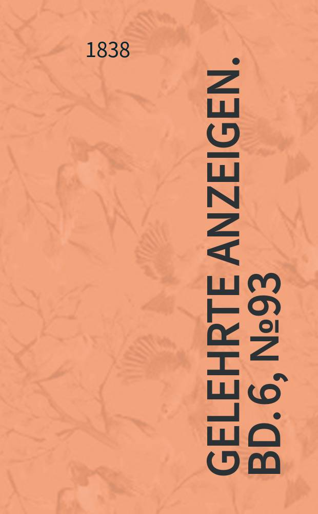 Gelehrte Anzeigen. Bd. 6, № 93