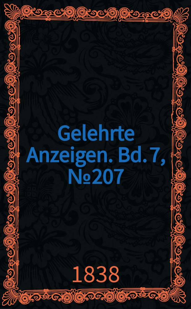 Gelehrte Anzeigen. Bd. 7, № 207