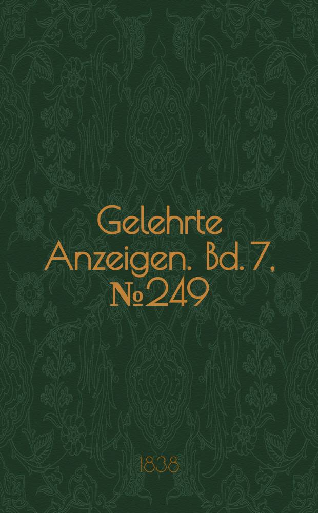 Gelehrte Anzeigen. Bd. 7, № 249
