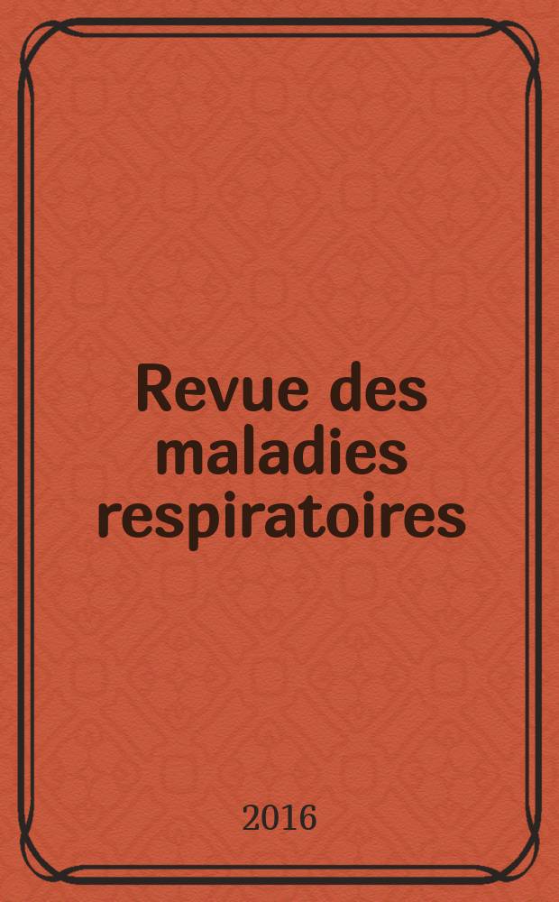 Revue des maladies respiratoires : organe officiel de la Société de pneumologie de langue française. Vol. 8, № 1 : Dyspnée: des concepts aux thérapeutiques = Одышка: концепция терапии.
