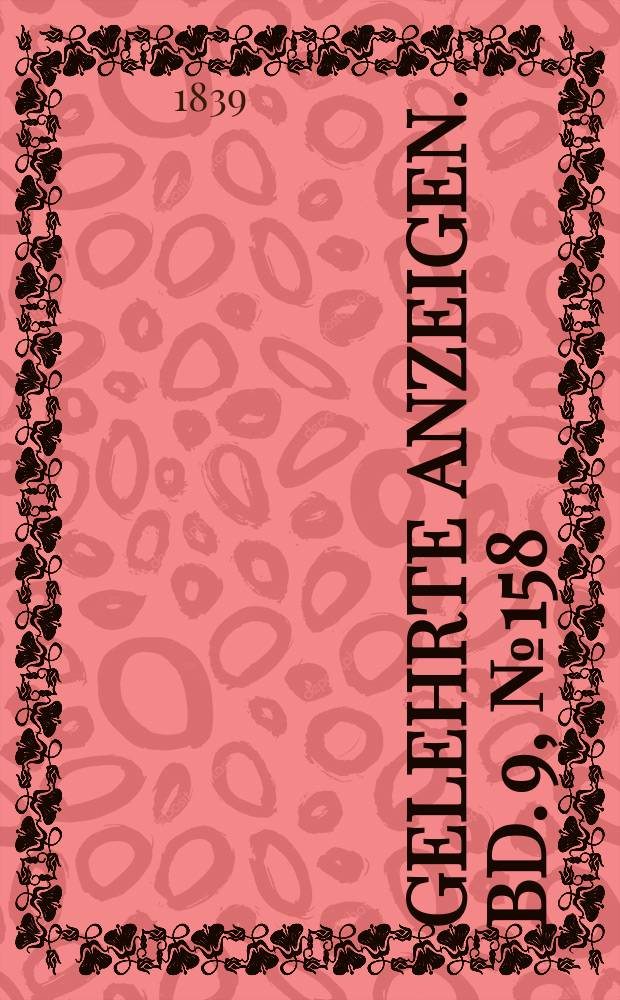 Gelehrte Anzeigen. Bd. 9, № 158