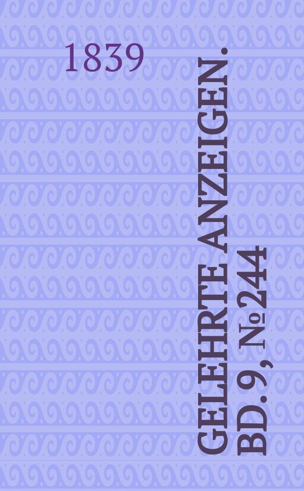 Gelehrte Anzeigen. Bd. 9, № 244