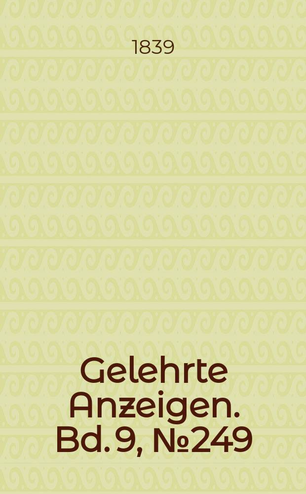 Gelehrte Anzeigen. Bd. 9, № 249