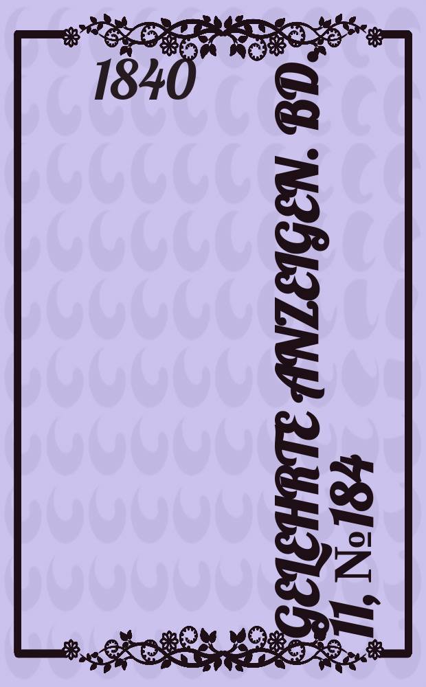 Gelehrte Anzeigen. Bd. 11, № 184