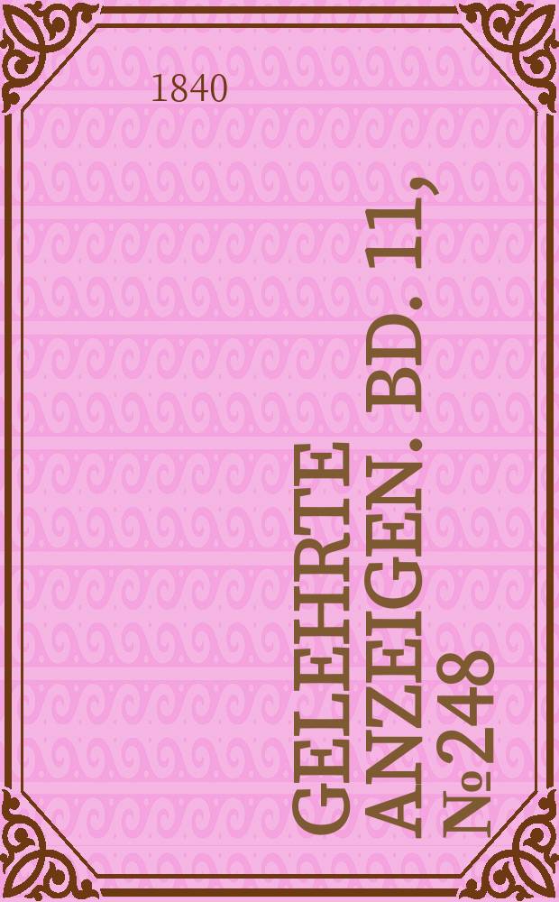 Gelehrte Anzeigen. Bd. 11, № 248