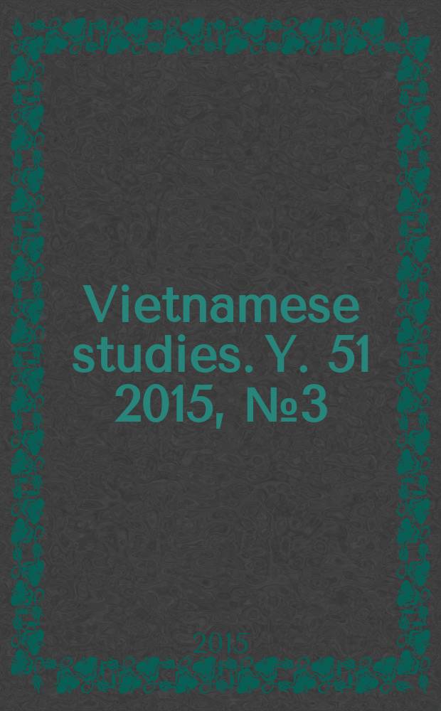 Vietnamese studies. Y. 51 2015, № 3 (197)