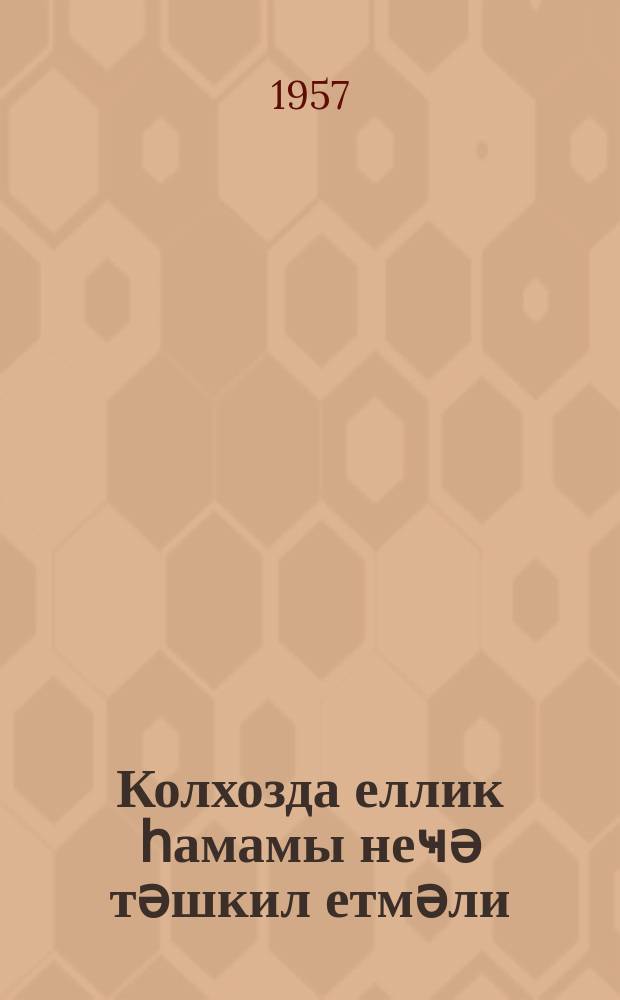 Колхозда еллик һамамы неҹә тәшкил етмәли = Как построить общественную баню в колхозе