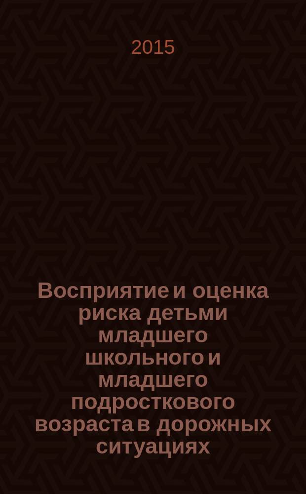 Восприятие и оценка риска детьми младшего школьного и младшего подросткового возраста в дорожных ситуациях : автореферат диссертации на соискание ученой степени кандидата психологических наук : специальность 19.00.13 <Психология развития, акмеология>