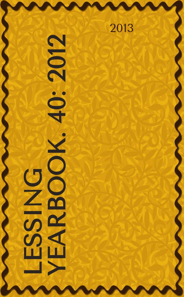 Lessing yearbook. 40 : 2012/2013
