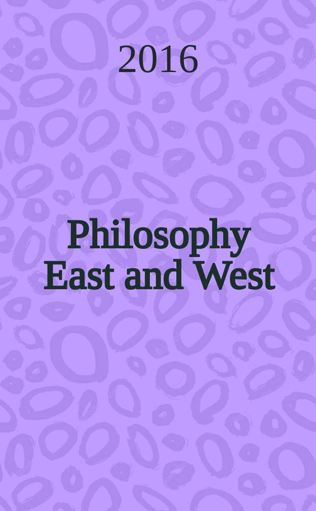 Philosophy East and West : A quarterly of Asian and comparative thought. Vol. 66, № 2