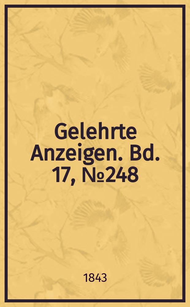 Gelehrte Anzeigen. Bd. 17, № 248